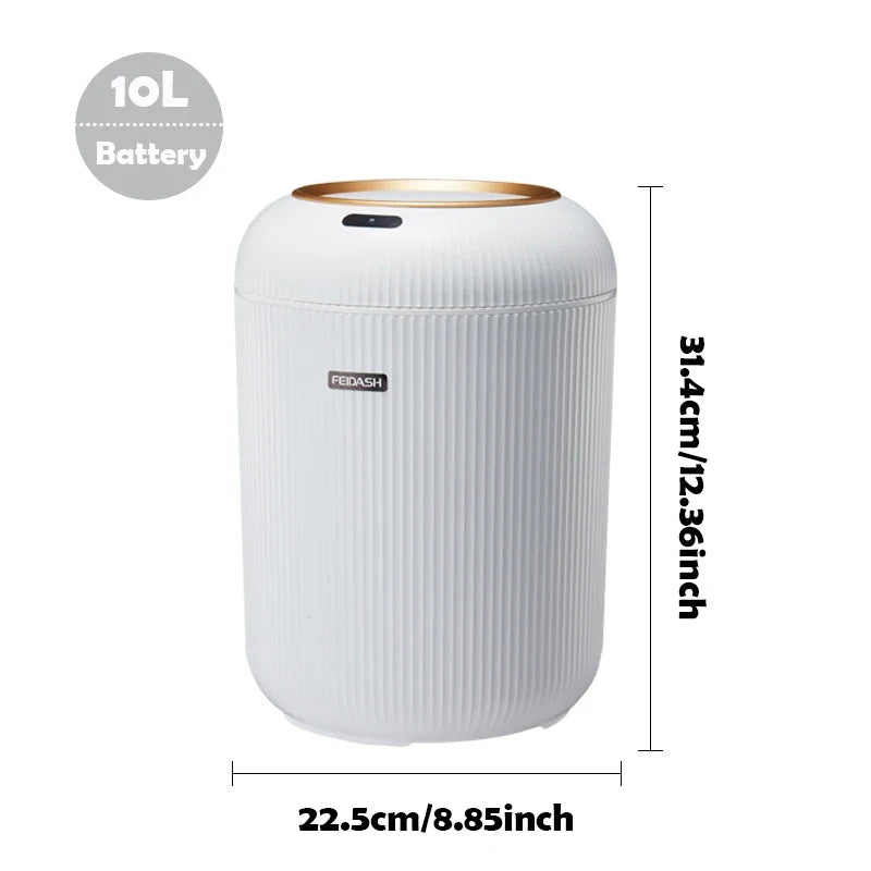 Prullenbak Sensor Automatisch 10L Wit Groen Zwart Houten Poten Woonkamer Badkamer 0,3s Infrarood Deksel Slimme Vuilnisbak Keuken