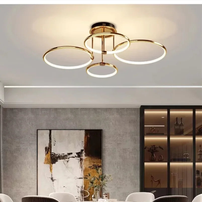 Sansoti | LED Ring Plafondlamp – Moderne Design Plafonnière (3–6 Ringen) – Dimbaar & Warm/Neutraal/Koud Licht