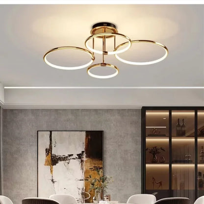 Sansoti | LED Ring Plafondlamp – Moderne Design Plafonnière (3–6 Ringen) – Dimbaar & Warm/Neutraal/Koud Licht