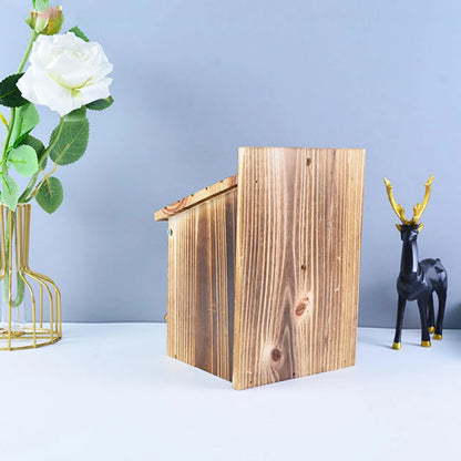 Vogelhuis Hout Hangend Buiten Weerbestendig 22x15cm Tuin Vogelnest Nestkastje Mezen Decoratief Natuurlijk