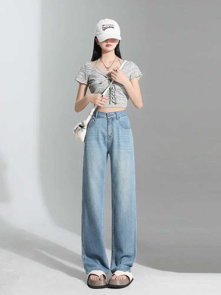 Hoge Taille Plus Size Jeans van Luxe Denim Stof