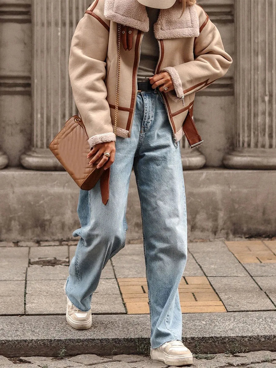 Kunstlederen Jas Vrouwelijk Stijlvol en Elegante Look