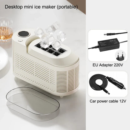 IJsmachine Compact Automatisch ABS Aluminium 120W Draagbaar Thuis Kantoor Camping Ijsblokjes Maker Mini Desktop Snel IJsblokjesmachine
