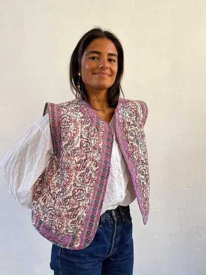 Lichtgewicht Gilet Bloemenprint Comfortabele Zomerjas