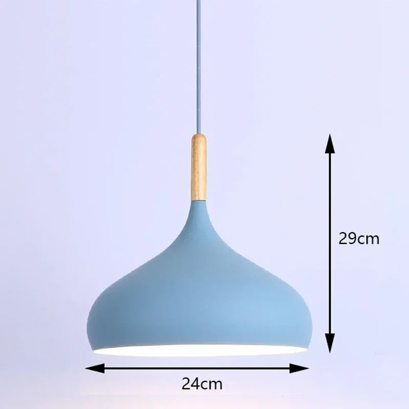 Aluminium hanglamp met E27 fitting in 8 moderne kleuren