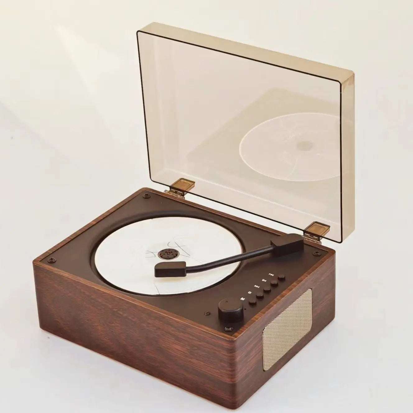 Retro CD-speler Bluetooth 5.1 Draagbaar Hout USB AUX Woonkamer Slaapkamer Muziekspeler Oplaadbaar Afstandsbediening Vintage