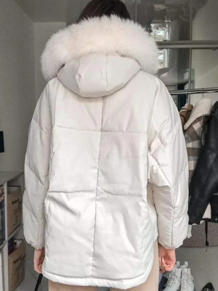 Nepbontjas Vrouwenjas Warm Raccoon Stijl