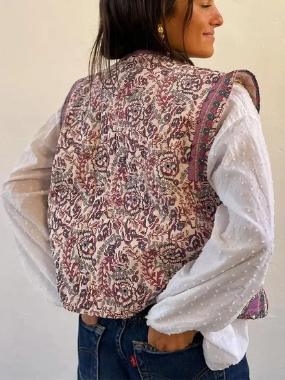 Lichtgewicht Gilet Bloemenprint Comfortabele Zomerjas
