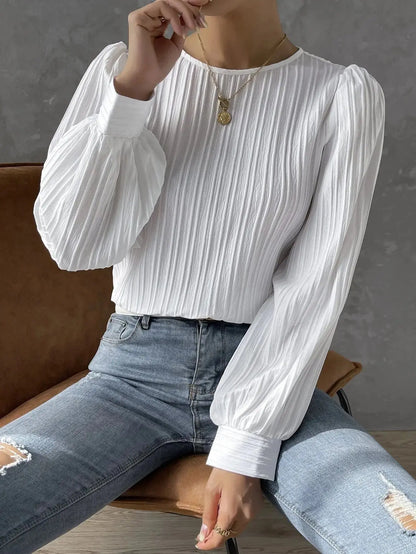 Vrouwelijke Blouse Klassiek Elegante Jurkstijl