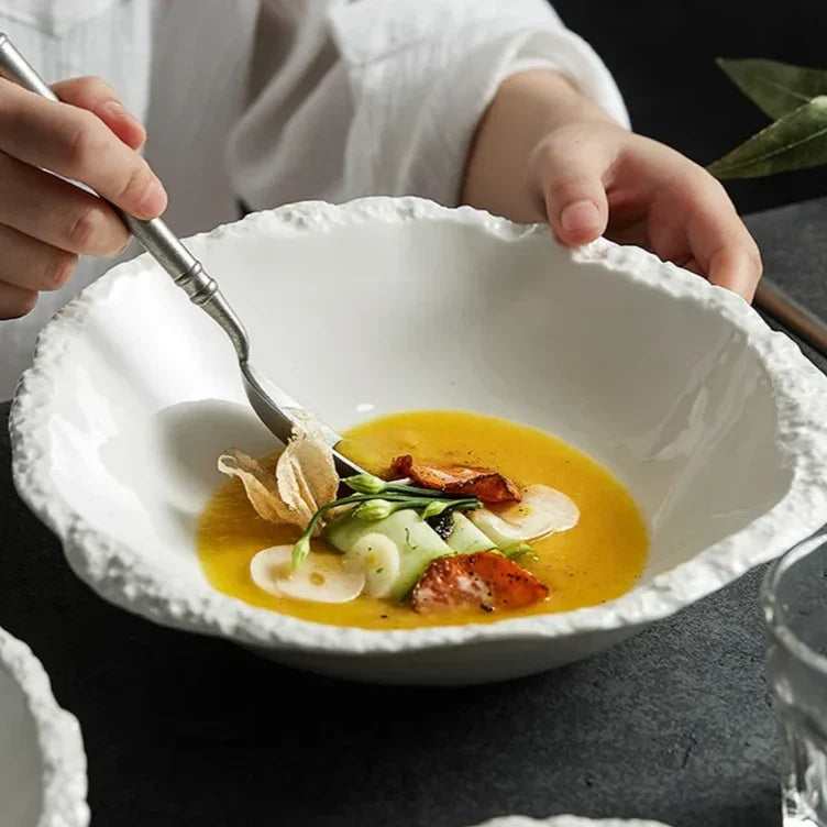Keramische Serveerkom Rustiek Natuurlijk Design voor Salade en Warme Gerechten