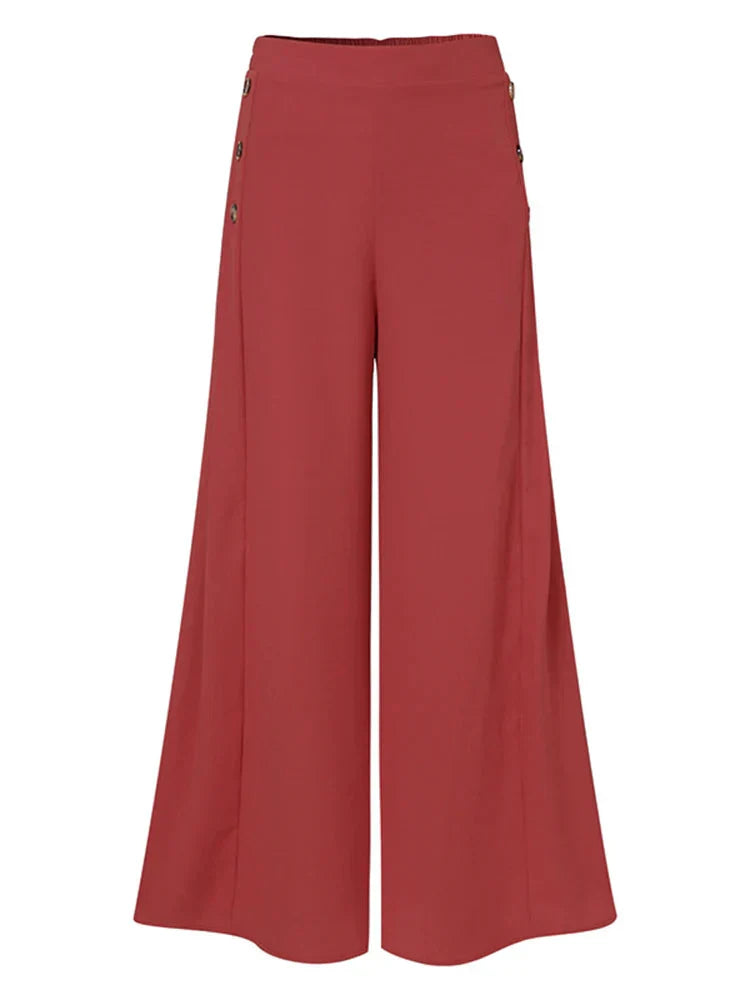 Rode Dames Pantalon Oversized Losse Zomerbroek