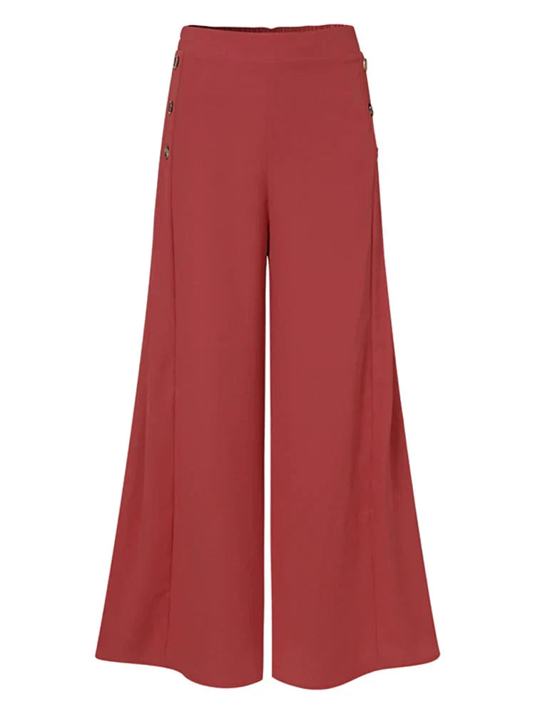 Rode Dames Pantalon Oversized Zomerbroek