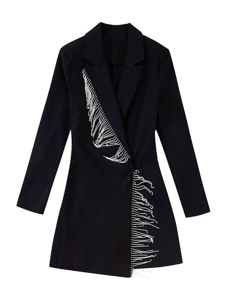 Feestelijke Glitter Jurk met Franjes voor Vrouwen