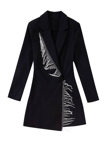 Feestelijke Glitter Jurk met Franjes voor Vrouwen