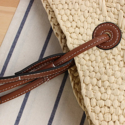 Grote Raffia Schoudertas voor Dames Harper Stijl