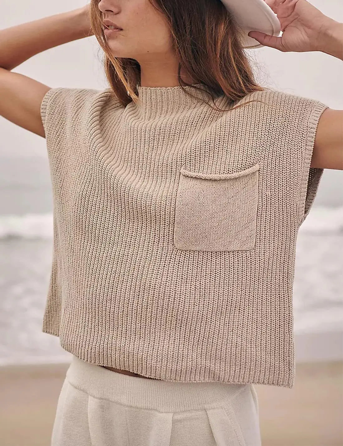 Dames Leer Vest Zwart Elegant Model