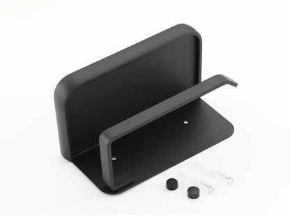 Toiletrolhouder Aluminium Zwart 18.3cm Met Plank Wandmontage Badkamer Telefoonhouder Opbergrek Modern Minimalistisch