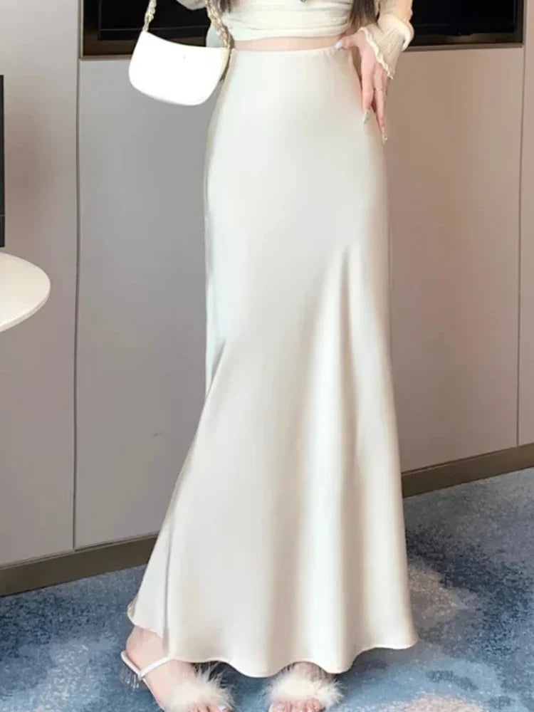 Midi Rok Satijn Zacht en Elegант
