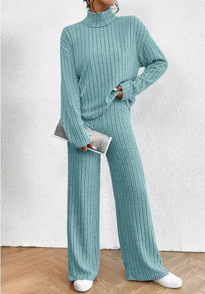 Gebreide Trui en Broek Set Gestreept Warm