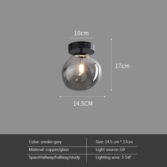 Moderne LED plafondlamp van glas – design plafondverlichting met E27 fitting voor woonkamer, slaapkamer en keuken