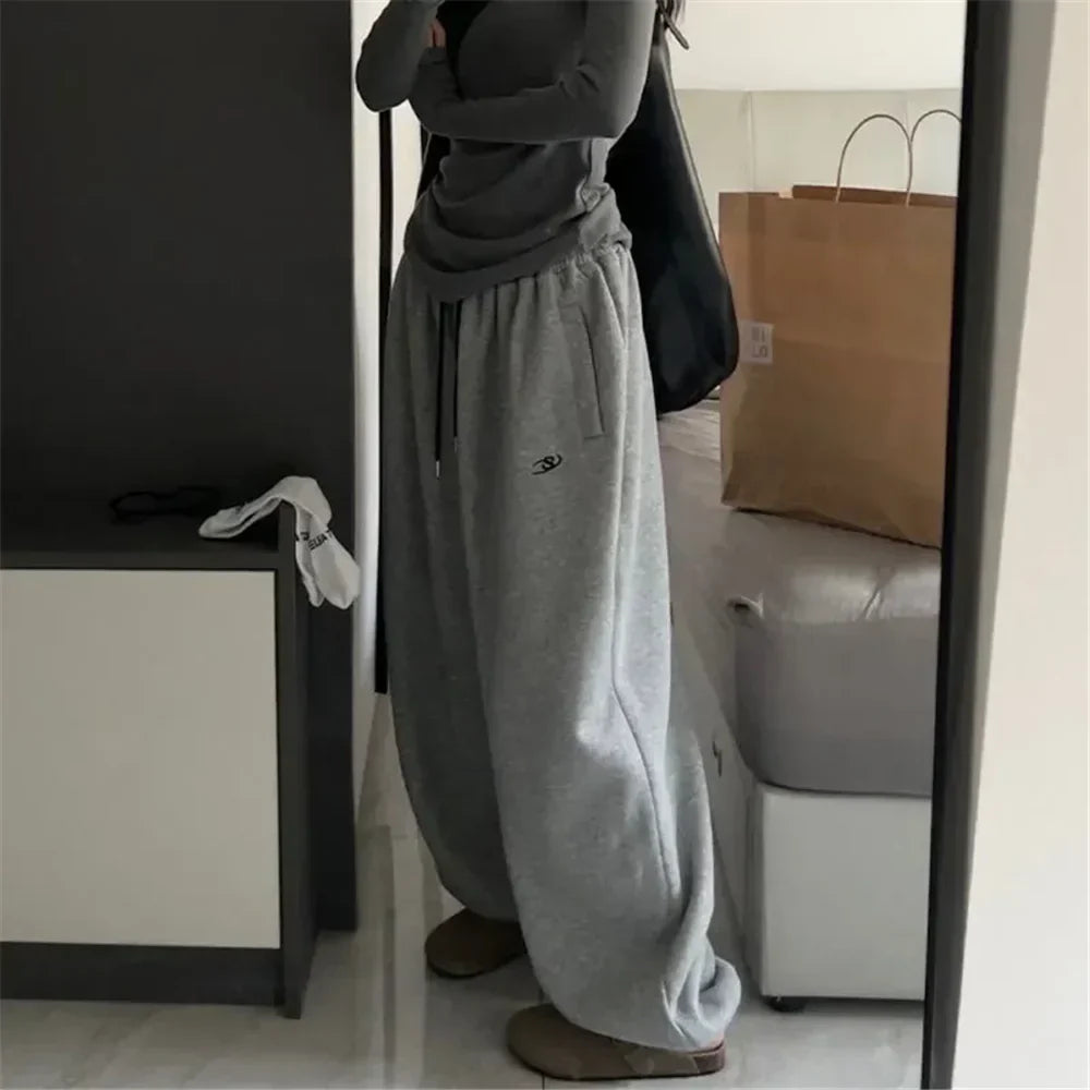 Dames Sweatpants Oversized Grijs Comfortabel