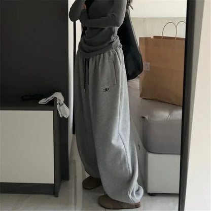 Dames Sweatpants Oversized Grijs Comfortabel