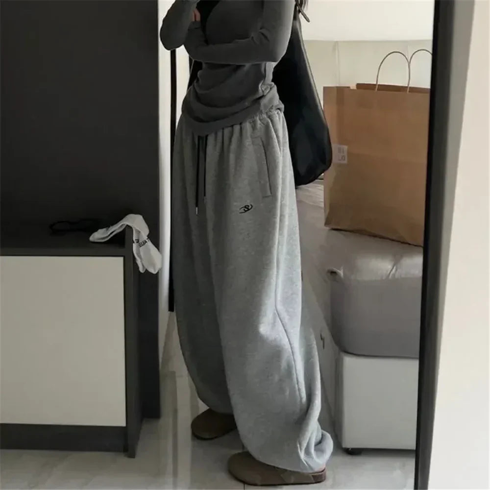 Dames Oversized Sweatpants Grijs Lounge Broek Comfortabel