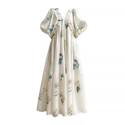 Midi Jurk Bloemenprint Zomerjurk Vrouwelijk