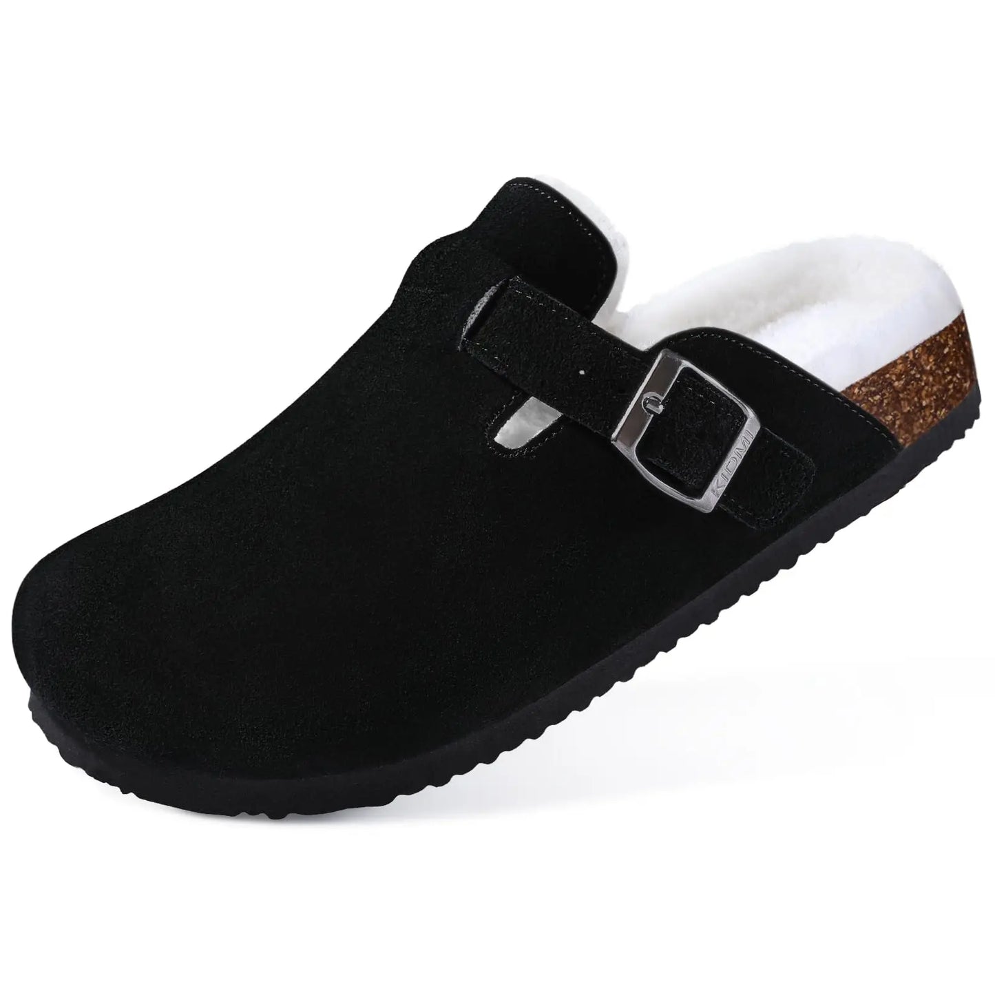 Leren Slippers voor Dames met Kurksok