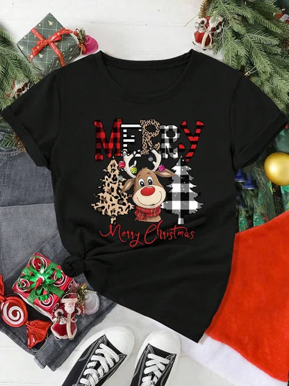 Kersttrui Korte Mouw Rood voor Vrouw