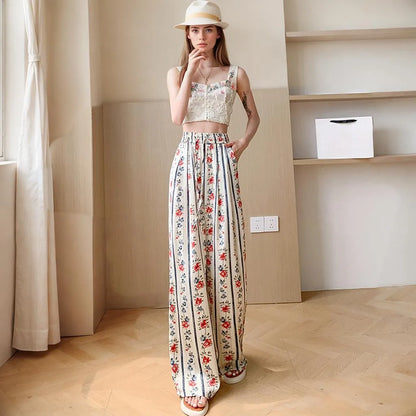 Bloemenbroek Vrouwen Zomer Jurkbroek Moda - StudioMarella