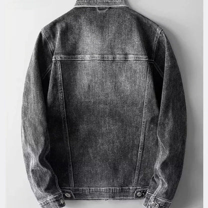 Klassieke Blauwe Denim Jas Met Knoopsluiting