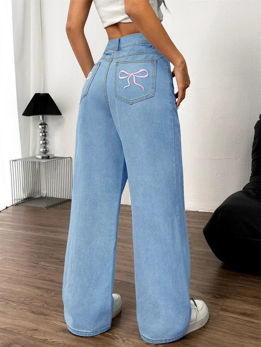 Dames Oversized Jeans Blauw Loose Fit