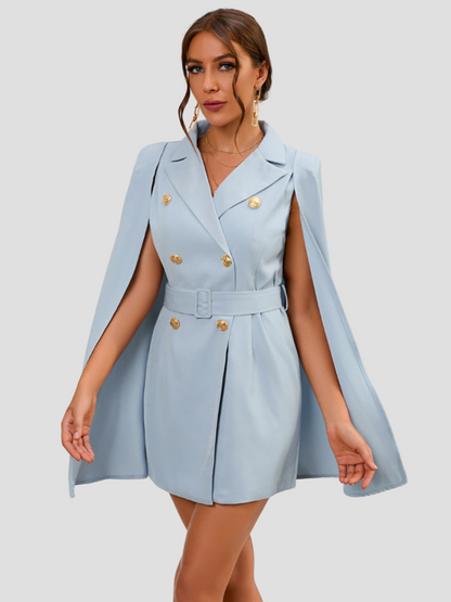 Jurk Blazer met Gouden Knopen en Cape Stijl London - StudioMarella
