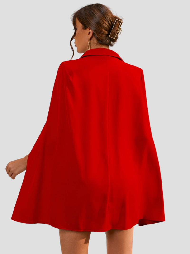 Cape Jurk voor Dames met Gouden Versiering