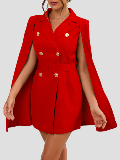 Cape Jurk voor Dames met Gouden Versiering