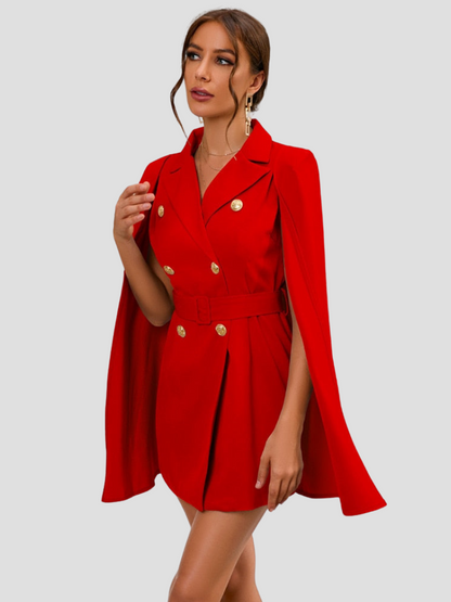 Cape Jurk voor Dames met Gouden Versiering