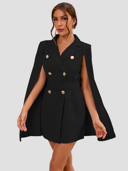 Cape Jurk voor Dames met Gouden Versiering