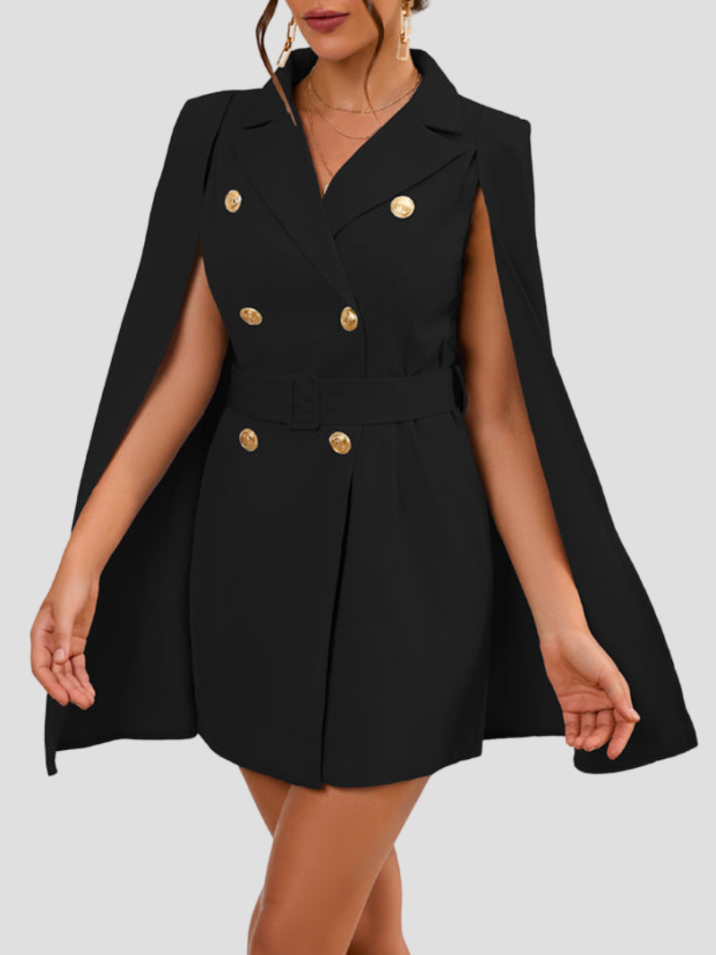 Cape Jurk voor Dames met Gouden Versiering