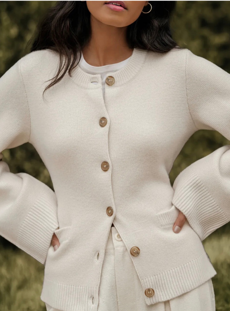 Casual Cardigan met Vrouwelijke Kapmouwen