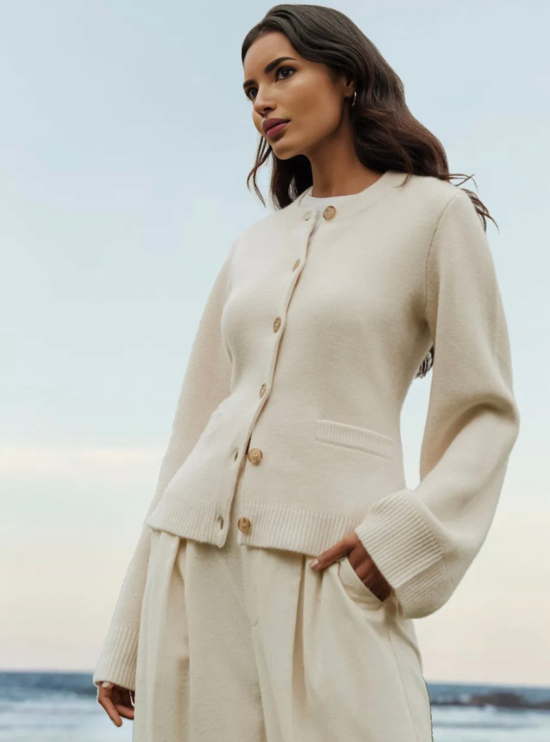Casual Cardigan met Vrouwelijke Kapmouwen