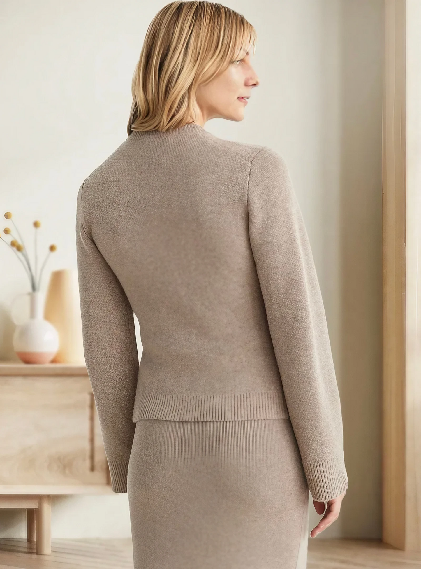 Casual Cardigan met Vrouwelijke Kapmouwen