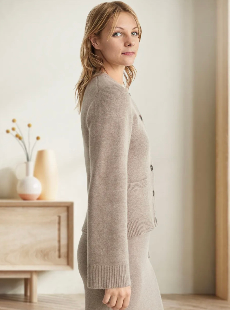 Casual Cardigan met Vrouwelijke Kapmouwen