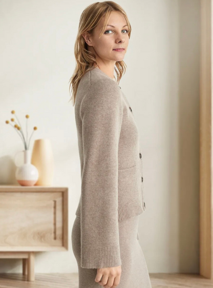 Casual Cardigan met Vrouwelijke Kapmouwen