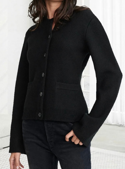 Casual Cardigan met Vrouwelijke Kapmouwen