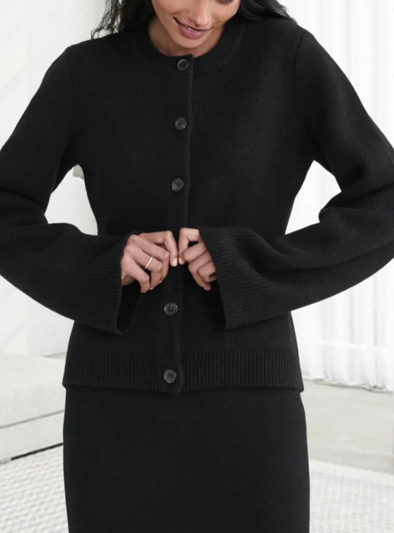 Casual Cardigan met Vrouwelijke Kapmouwen