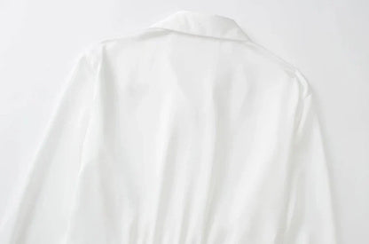 Satijnen Avondjurk V-hals Elegante Jurk voor Vrouw