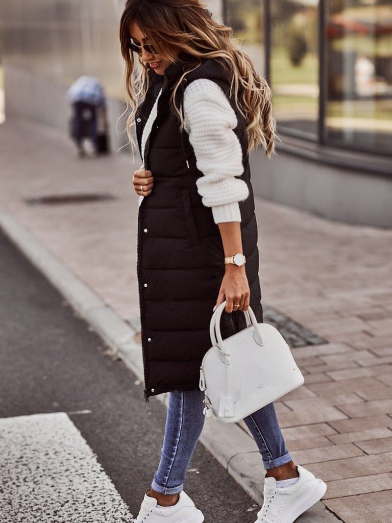 Lange Trapunt Gilet Warm Comodo voor Dames