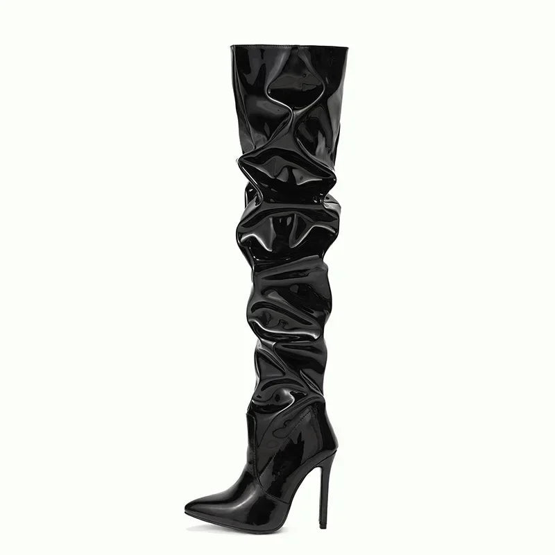 Leren Kniehoge Laarzen voor Vrouw Elegant Design