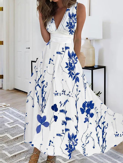 Sabrina | Lange Jurk Dames Met Bloemenprint 1